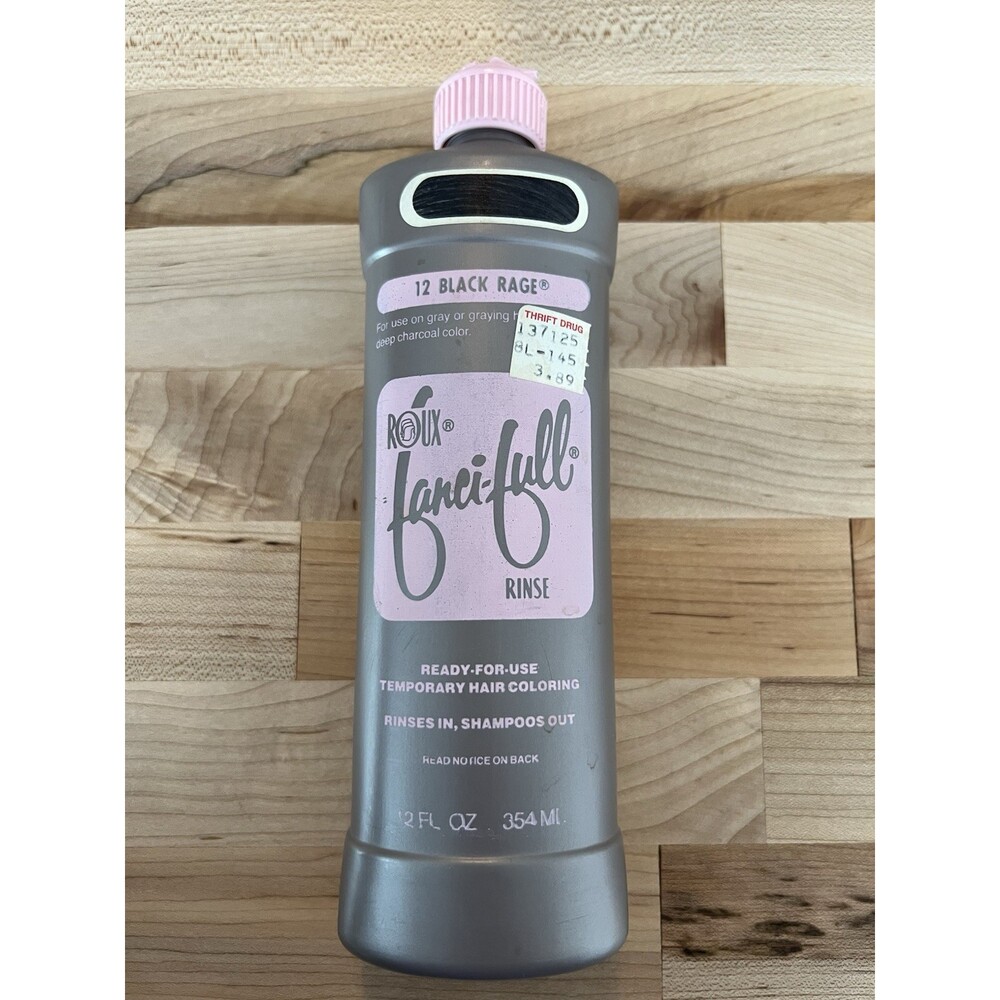 Vtg Roux Fanci-Full Rinse Black Rage Color Pink Grey Display Stage Movie Prop